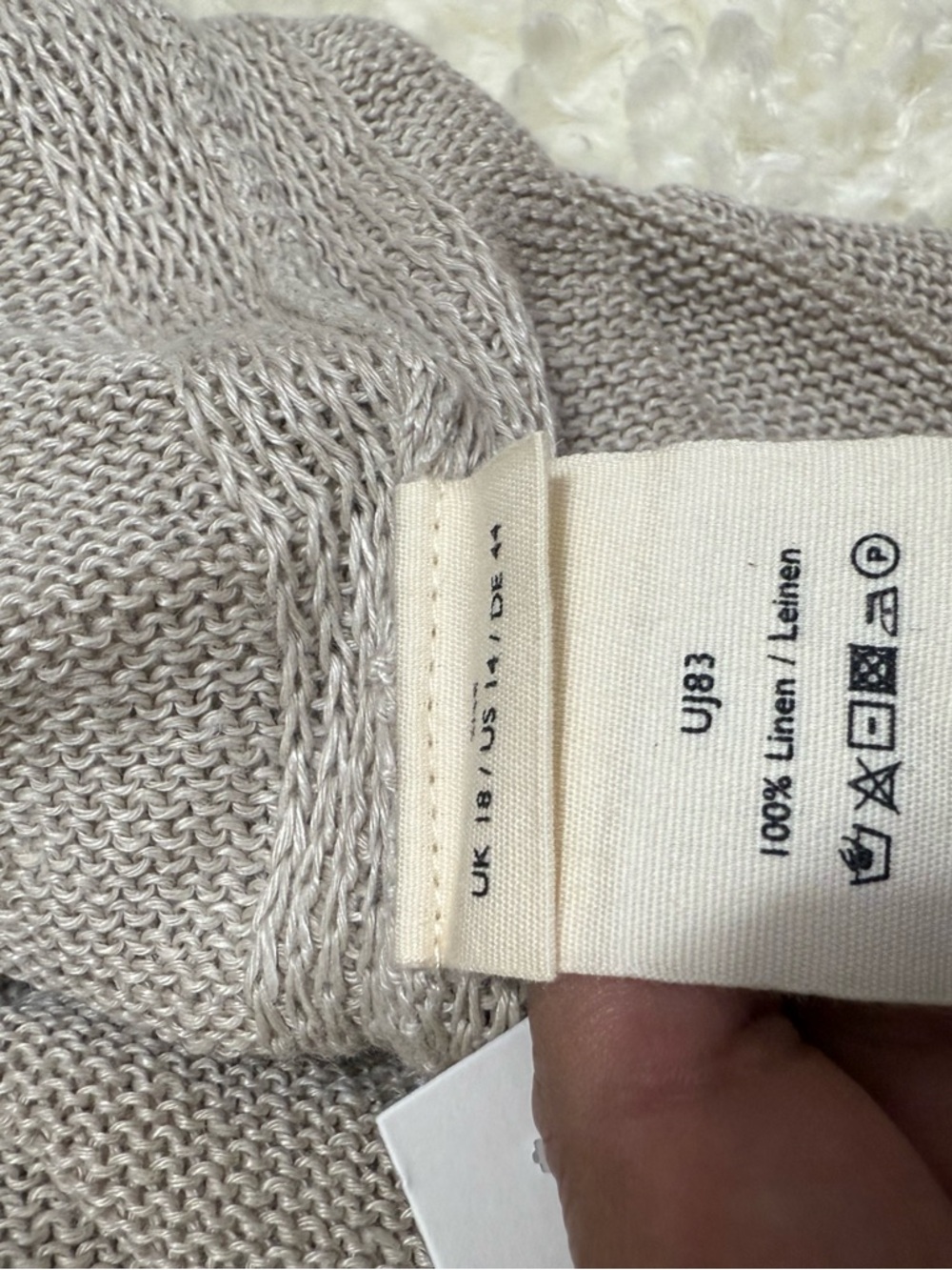 Poetry Women’s SIZE 14 Délavé Linen Knitted Top in Parchment - Picture 6 of 7